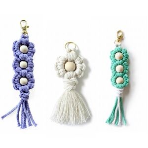 Handmade Flower Macrame Keychains